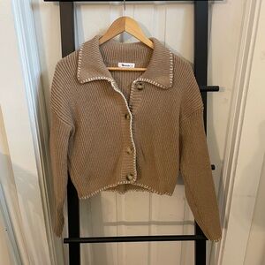Vernacular Tan Button-Up Women’s Sweater
